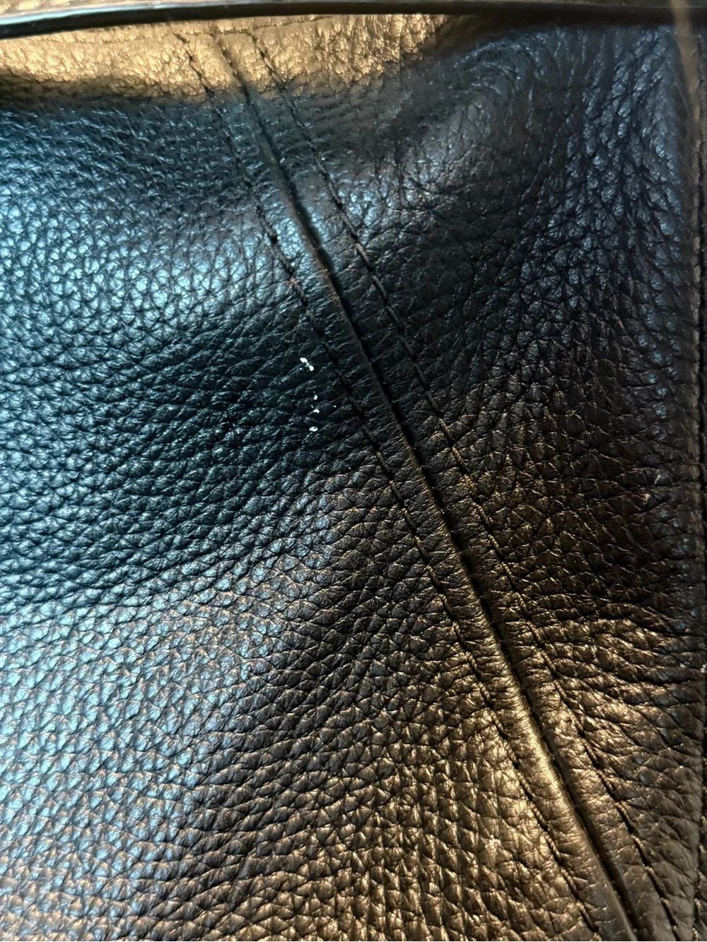 Michael Kors Black Pebbled Leather Shoulder Bag with Gold Logo